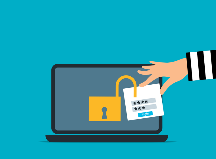 Free attack unsecured laptop vector